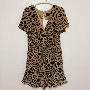 Sugarlips Leopard Print Romper - Tan and Black